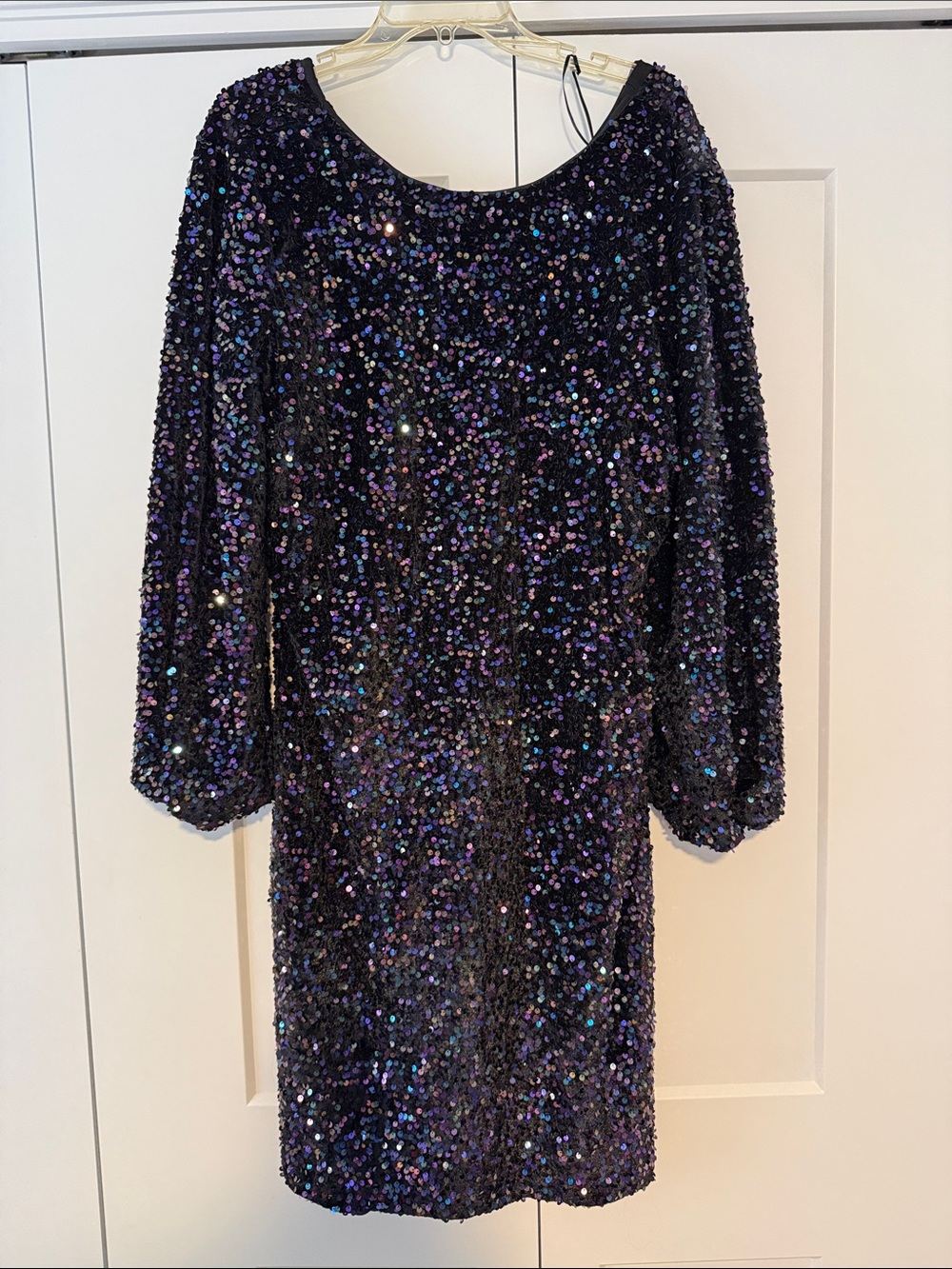 Love X Design Black Sequin Shift Dress with Iridescent Accents Size 1X